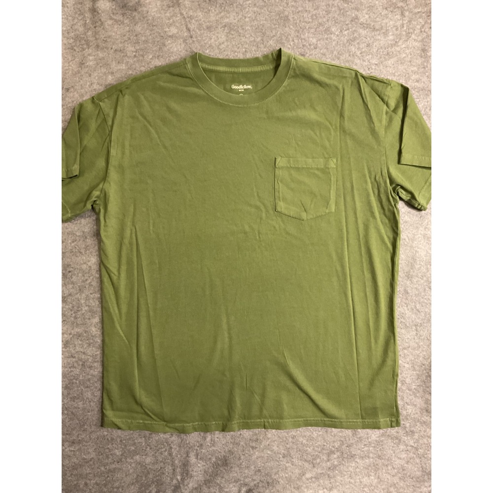 NWT Goodfellow & Co Mens Relaxed Fit Tee Olive Green Short Sleeve Cotton L